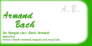 armand bach business card